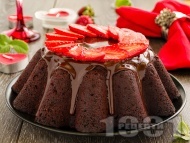 Рецепта Сладкиш с ягоди, шоколад, кисело мляко и бакпулвер